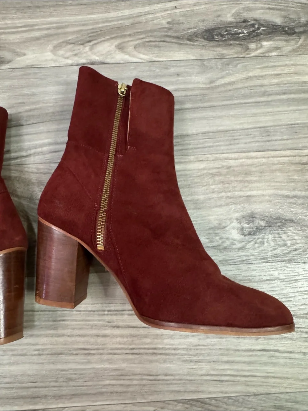 Free People Breakers Suede Blocked Heel Ankle Booties Size 7.5